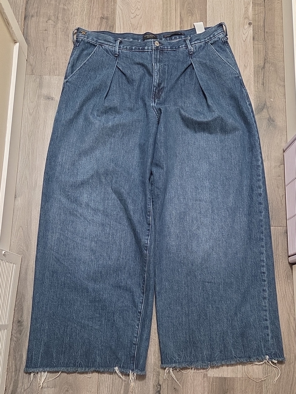 Banana Republic Plus Size 100% Cotton High Rise Relaxed Wide Jeans